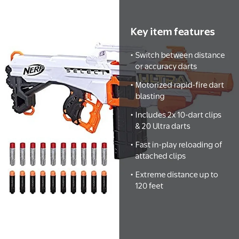 NERF Ultra Select Electric Double Blaster, Fully Motorized, Fire
