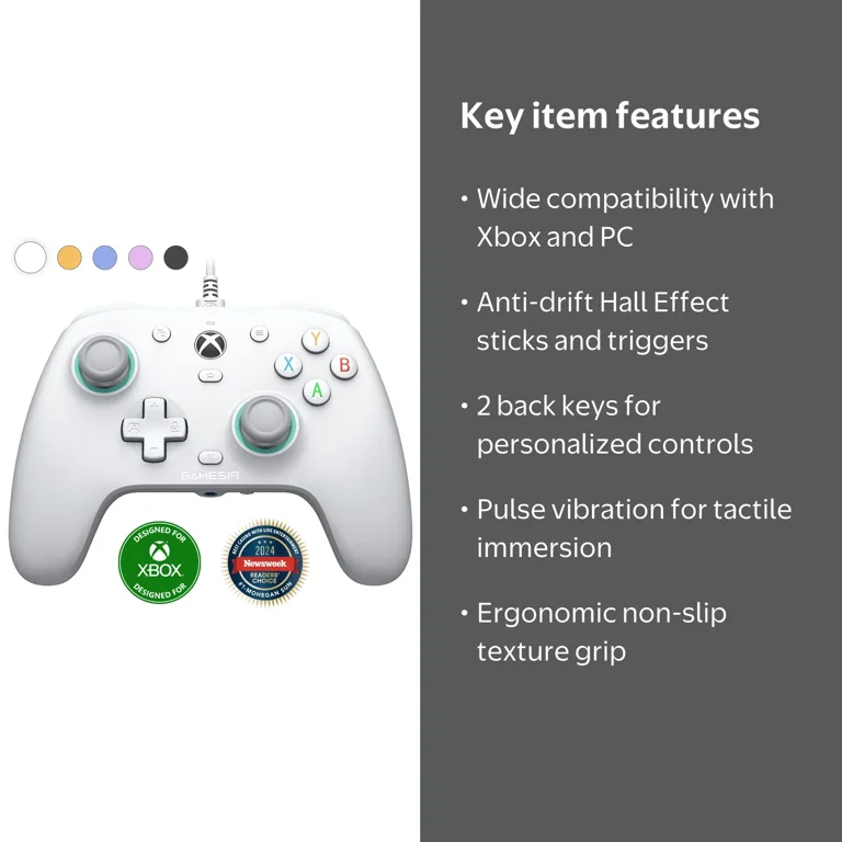 GameSir, Wired Controller, Hall Effect Joysticks, Xbox Series X|S