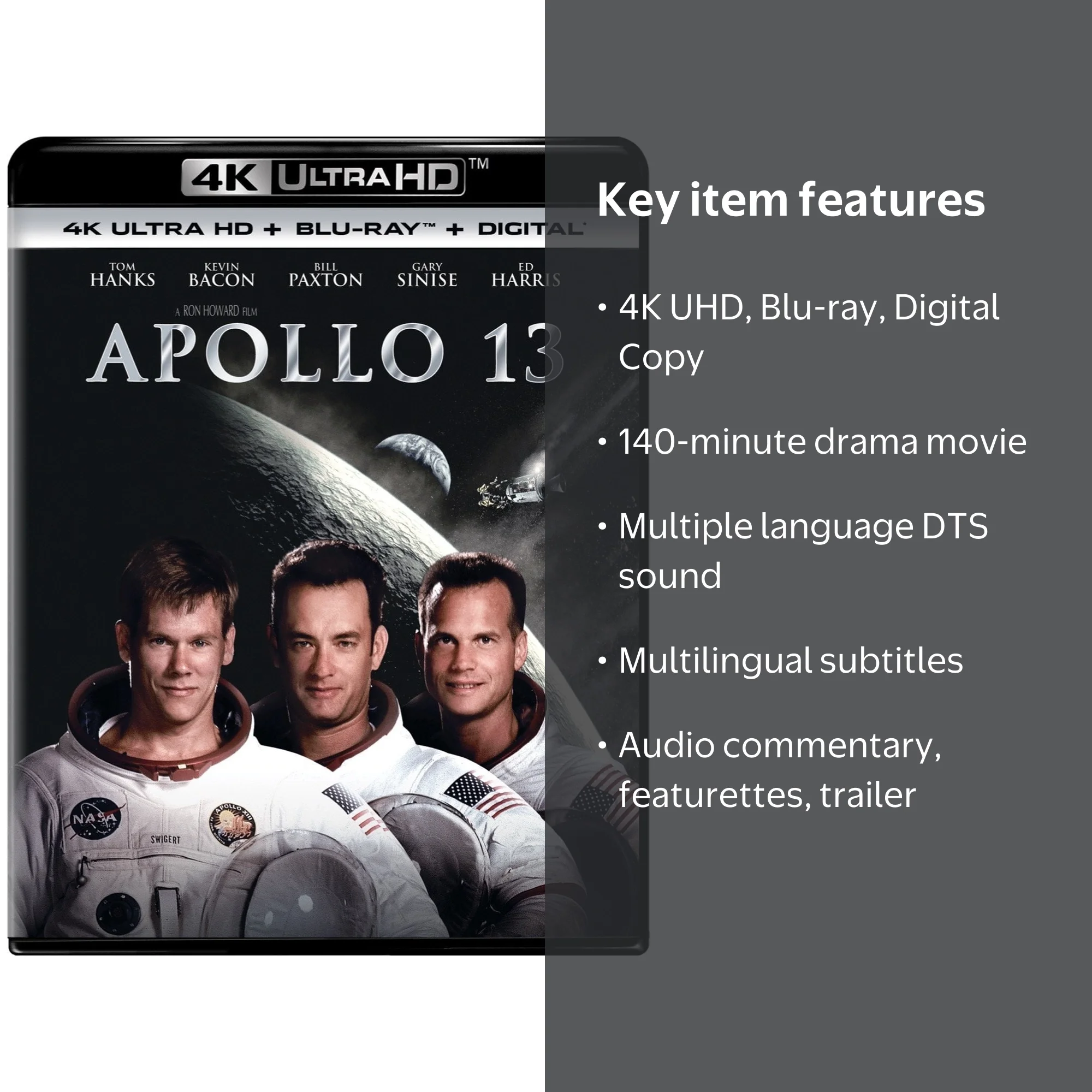 SDS, Movie, Apollo 13 4K Ultra HD + Blu-ray, PG, Two-disc set