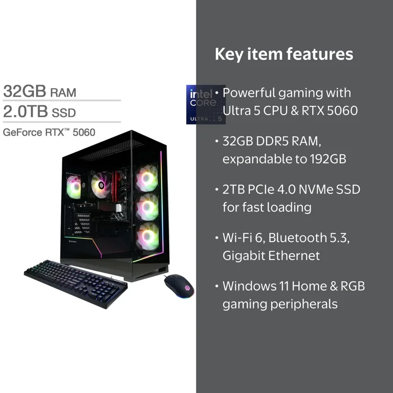 CyberPower, Gamer Xtreme Gaming Desktop, NVIDIA GeForce RTX 5060