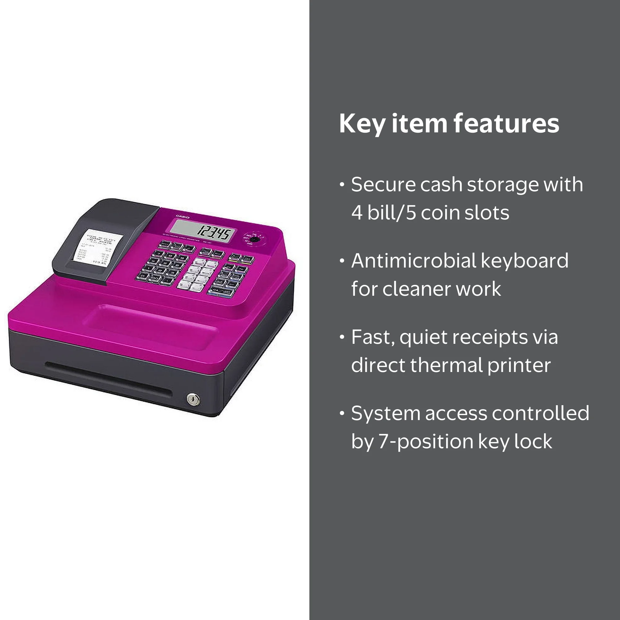 Casio SEG1SC Thermal Print Cash Register, Pink - Walmart.com