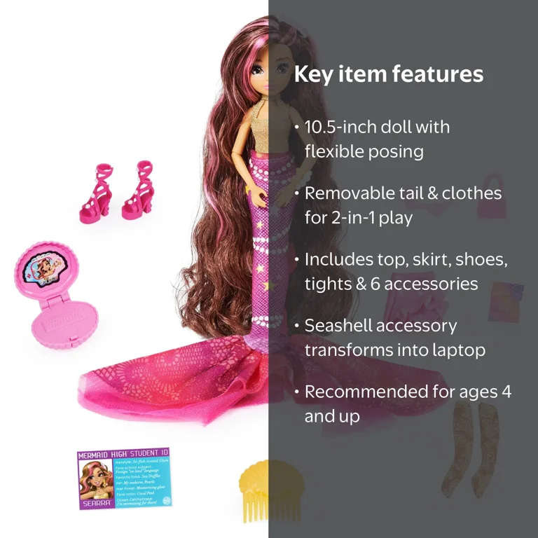 SeaRoomlynn - mermaid96☆ Mermaid High Searra Doll with Removable Tail, Clothes
