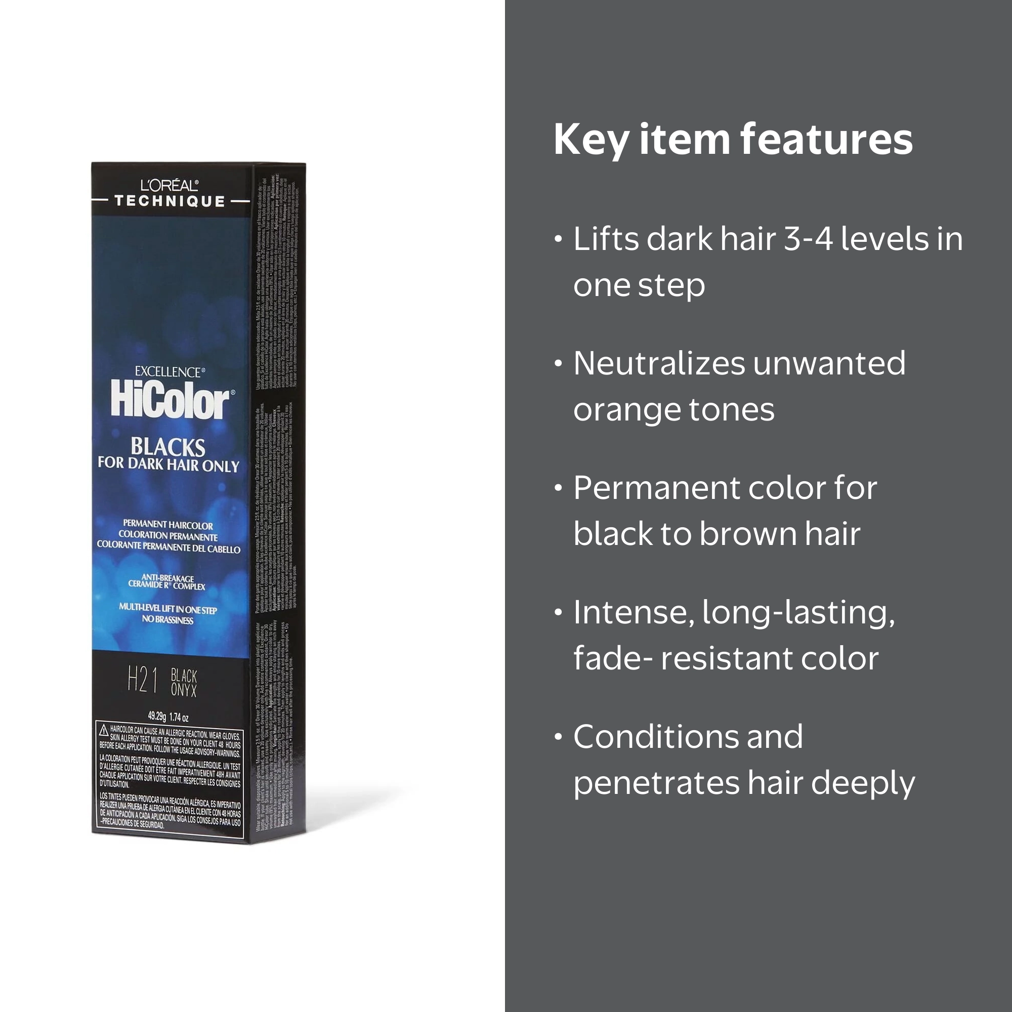 L'Oreal Excellence HiColor Hair Color, Black Onyx, 1.74 oz, 2