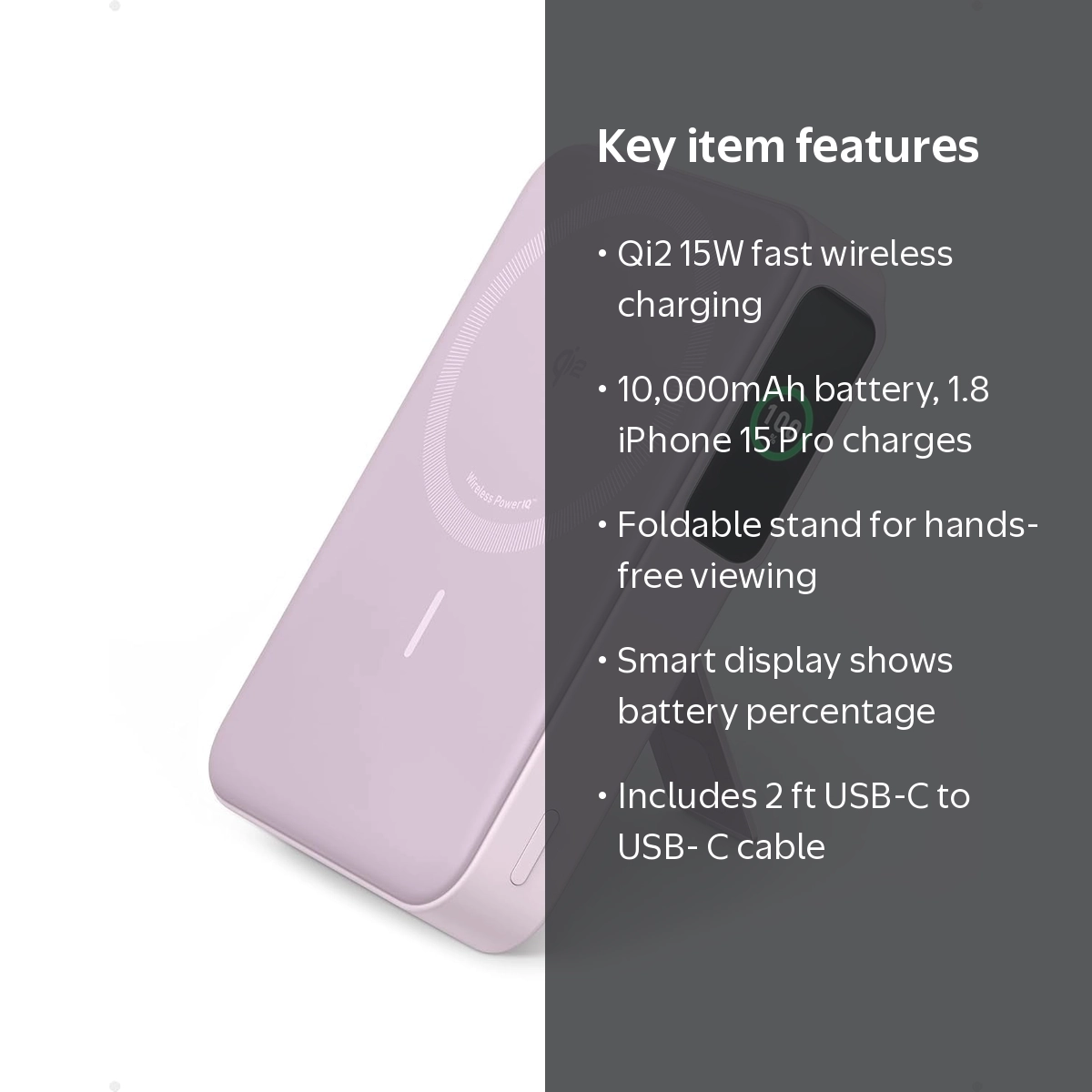 Anker MagGo Power Bank, Qi2 Certified 15W MagSafe Portable Charger