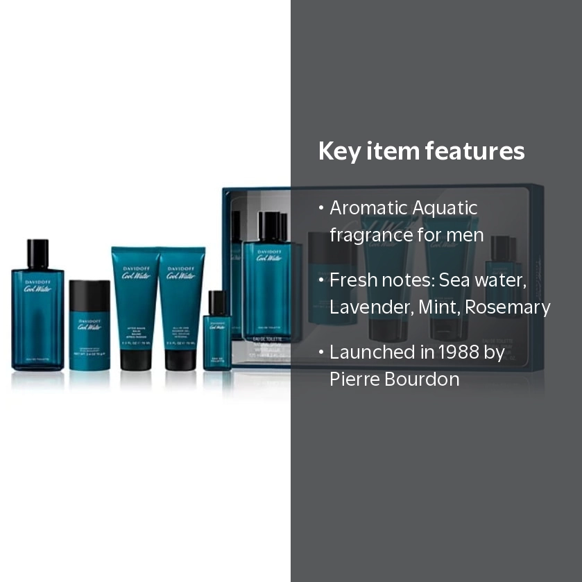Davidoff DAVID99260129778 Cool Water Set for Men - 5 Piece