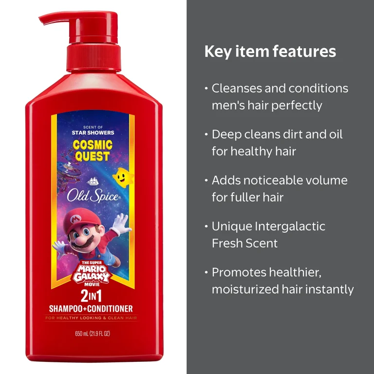 Old Spice 2-in-1 Mens Shampoo and Conditioner, Cosmic Quest, Old