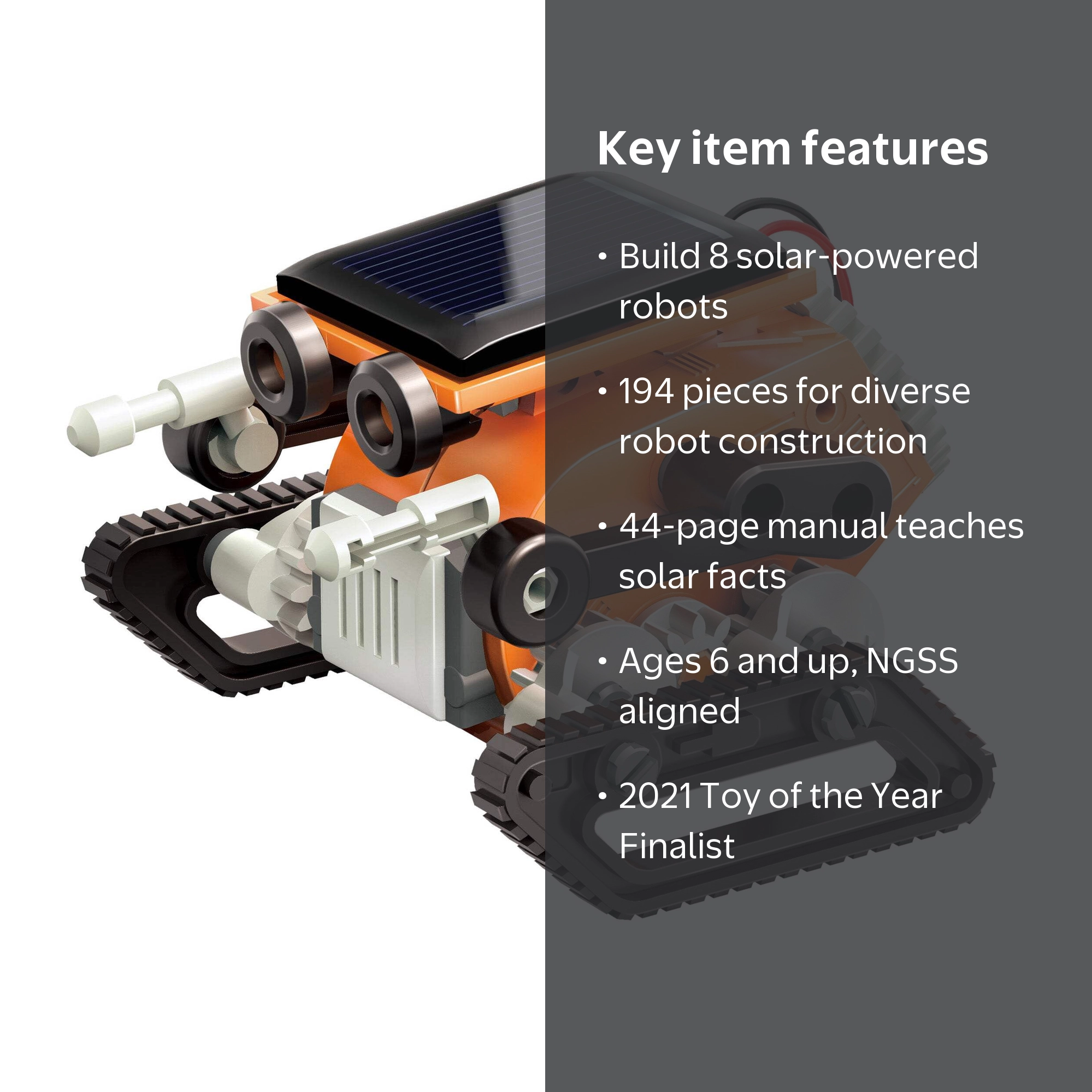 Thames & Kosmos, Solar Bots, 8-in-1 Solar Robot Kit, Ages 6+