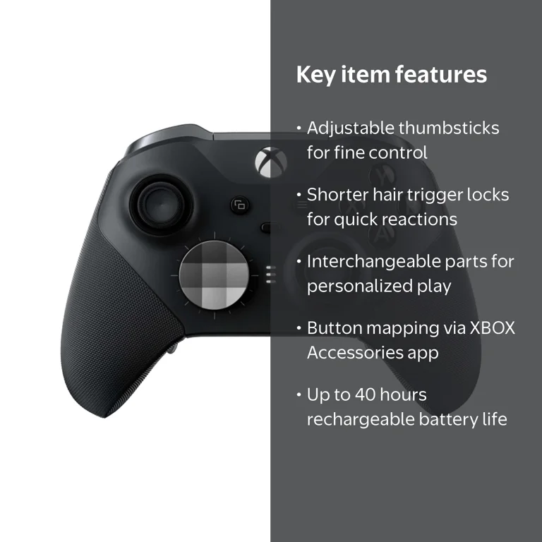 Xbox, Wireless Controller, FST-00001, Black, Ambidextrous