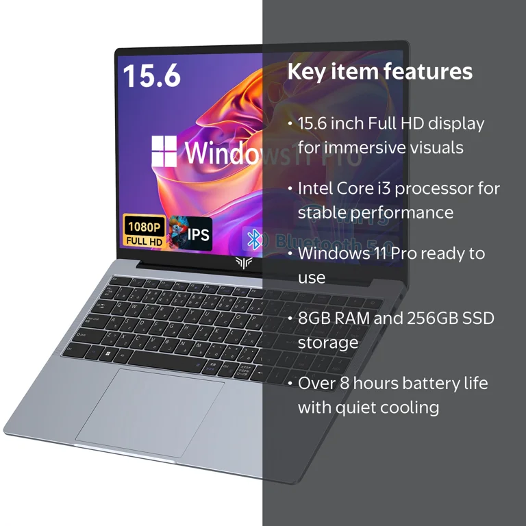 Laptop 15.6 FHD 16GB 512GB Intel Quad-Core 12th Alder Lake N95