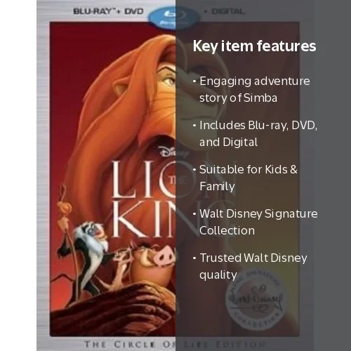 Walt Disney's The Lion King Animated Movie: Blu-ray + DVD +