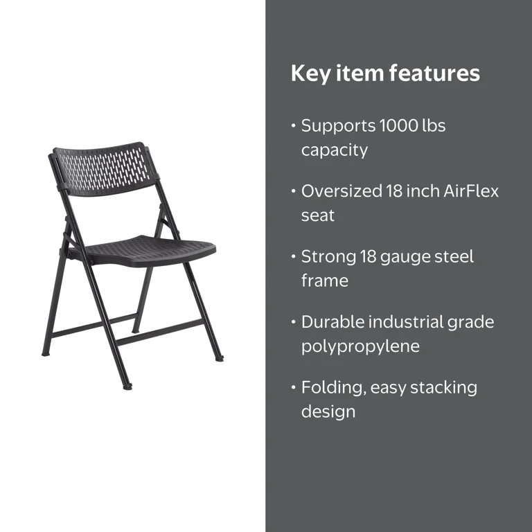 4 Pack) NPS AirFlex Series Heavy Duty Polypropylene Folding Chair