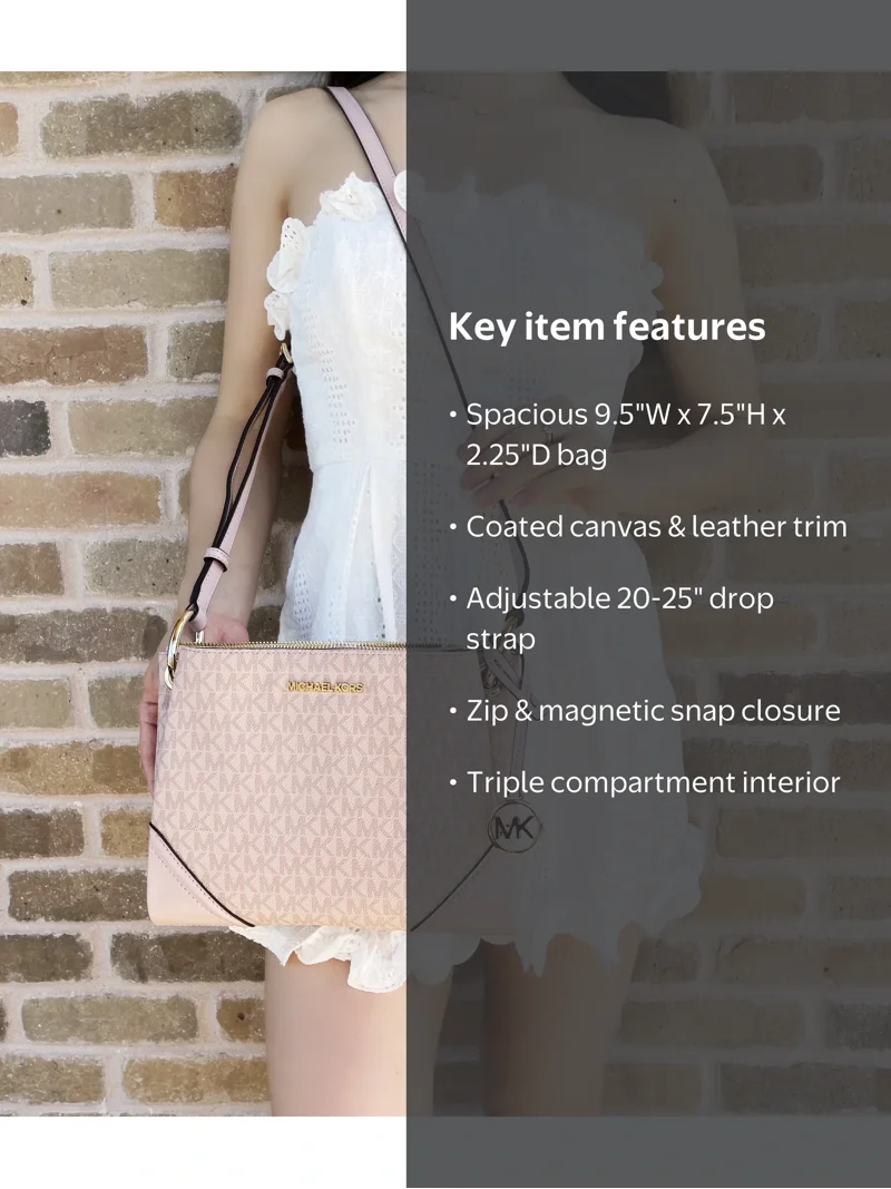 ここ Michael Kors Charm Logo Bag: Jet Set Nicole Large Triple
