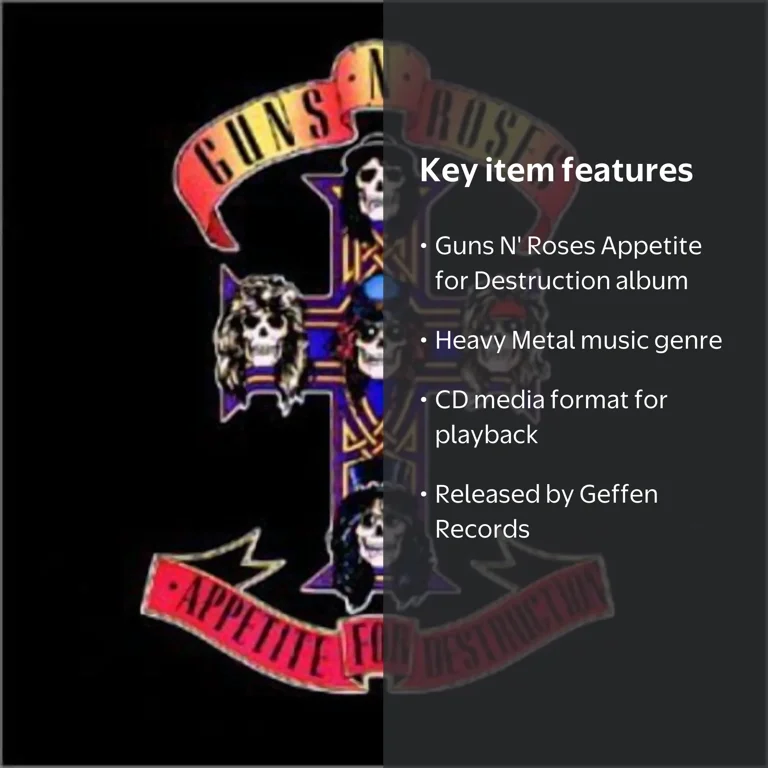 Geffen Records, Guns N' Roses Appetite for Destruction CD, Hard