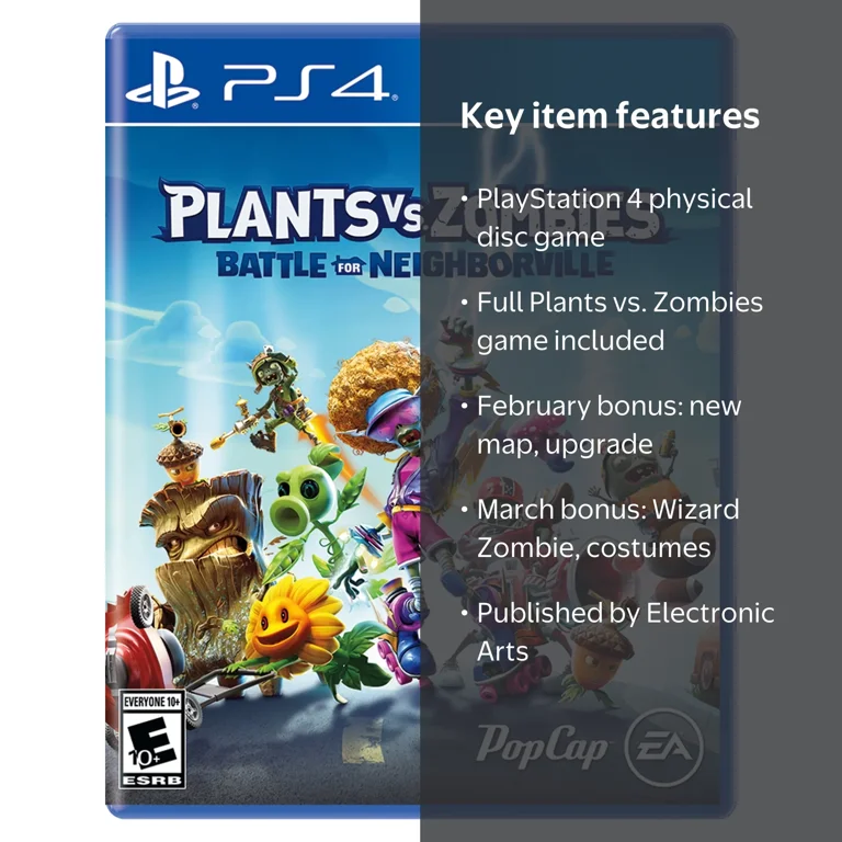 Electronic Arts, Plants Vs Zombies Battle For Neighborville, PS4