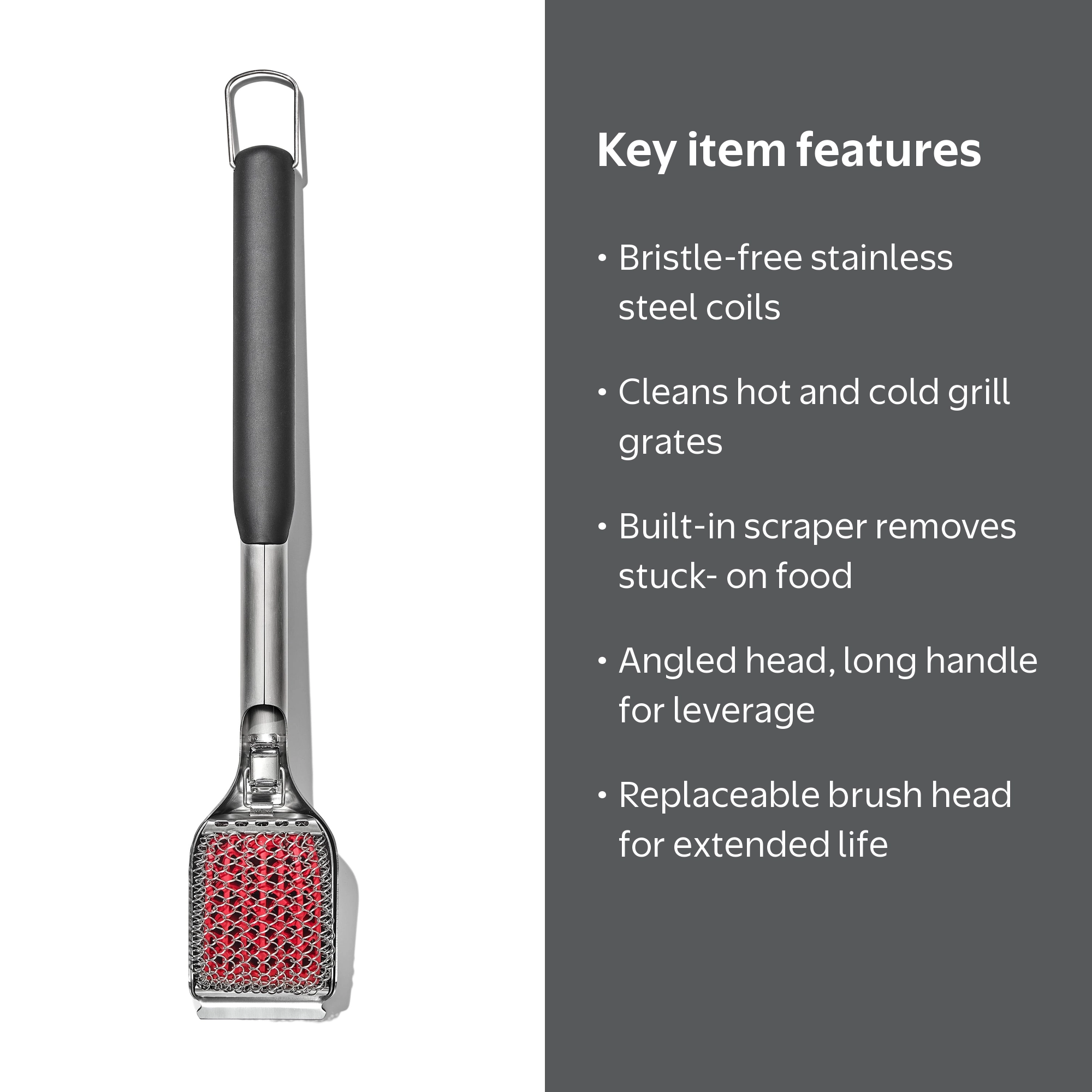 OXO Softworks Grilling Coiled Grill Brush with Replaceable Head