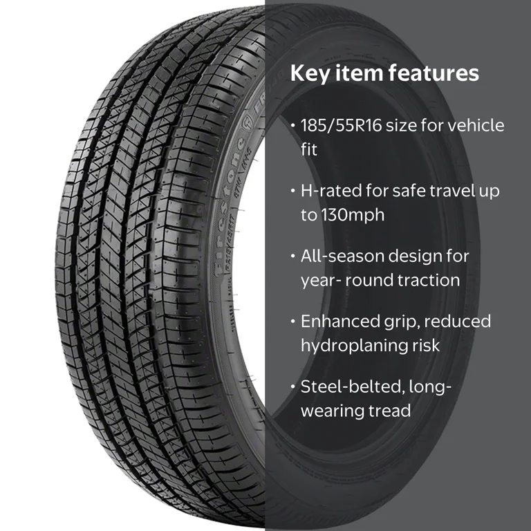 Firestone, Passenger Tire, All Season, 185/55R16 83H - Walmart.com