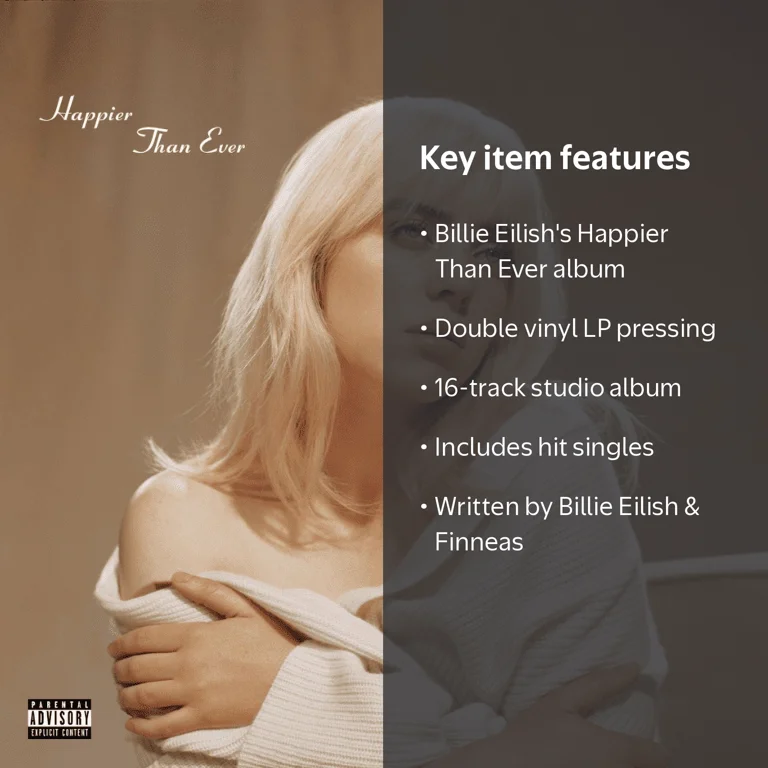 Billie Eilish - Happier Than Ever [2 LP], Vinyl, 2021 Release