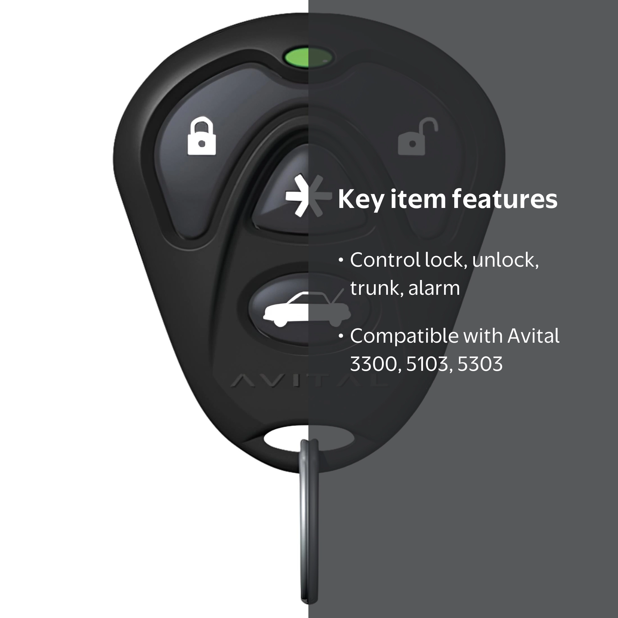 Avital 7143L 4-Button Replacement Remote ASK Transmitter for Auto