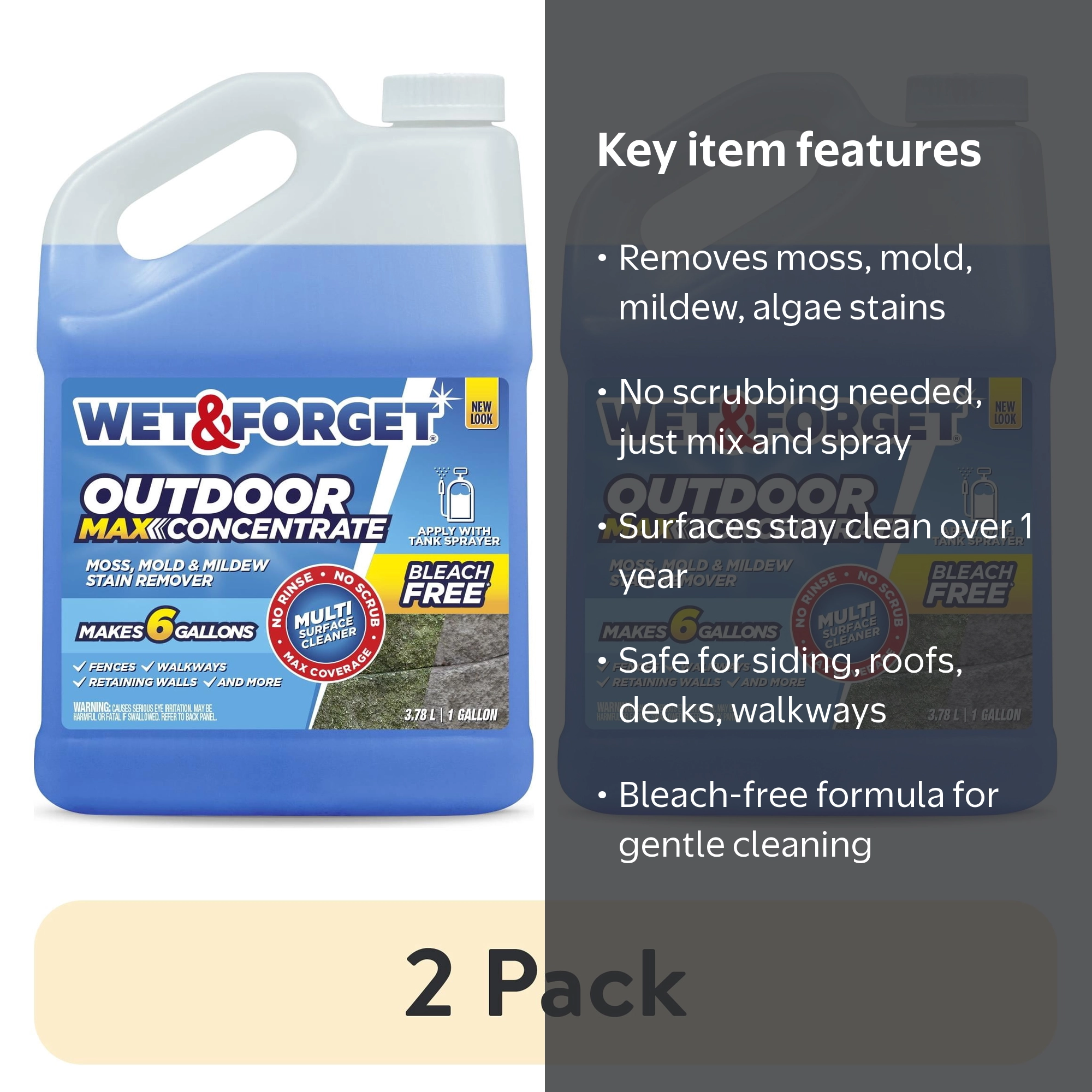 【中古】 Outside In: Wetterーsmith Fl Tardif P 2 pack) Wet & Forget Outdoor MAX Moss, Mold, Mildew, and Algae