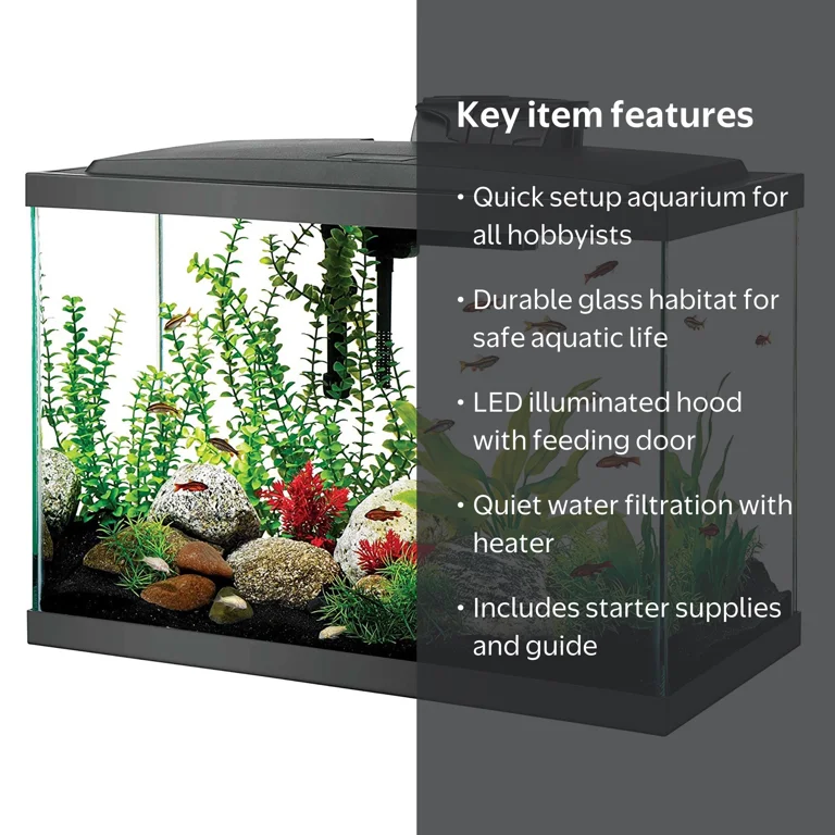 aqueon fish tank accessories LED 15 Column Aquarium Kit 15g Bay Bridge Aquarium and an illustrated setup guide to get you started Aquariums, Supplies, Starter Kits and