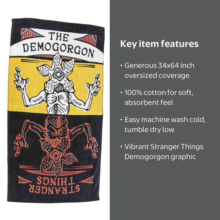 Netflix Stranger Things Demogorgon Oversized Bath Towel 34x64