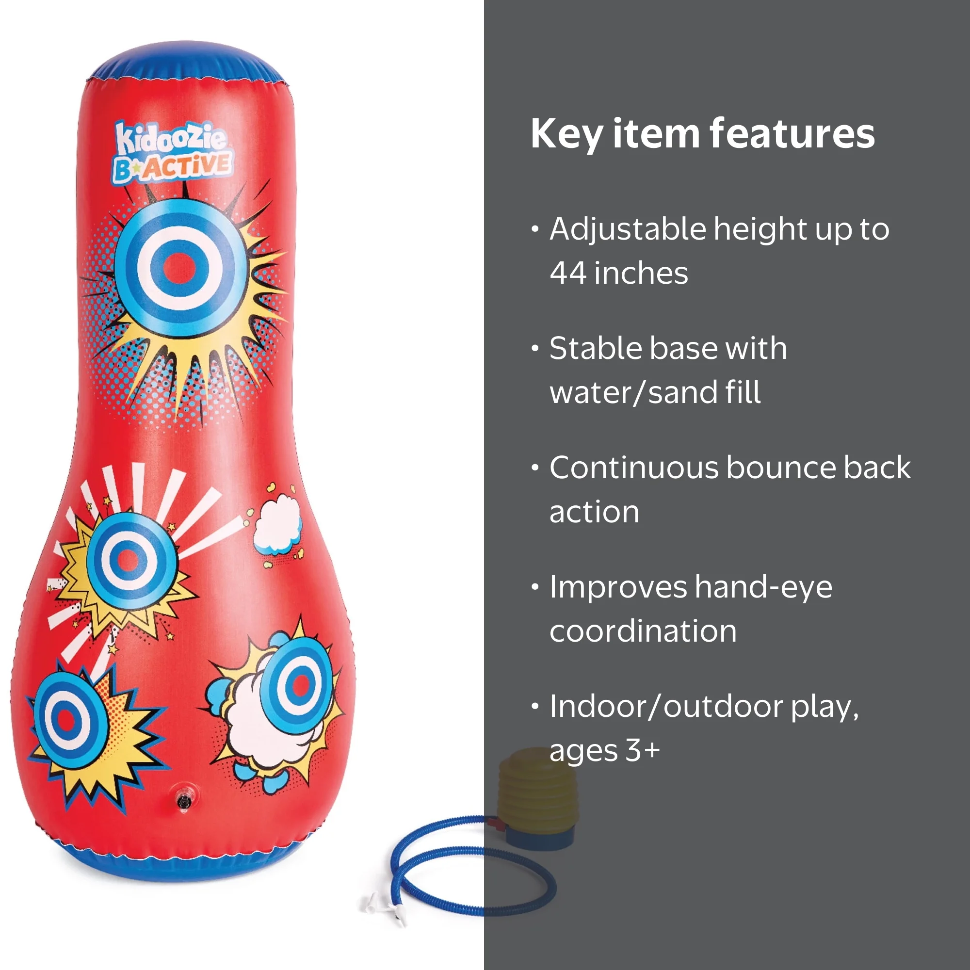 Kidoozie B-Active Bounce Back Punching Bag for Indoor & Outdoor