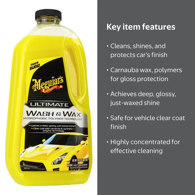 Meguiar's Ultimate Car Shine, Wash and Wax, 48 oz - Walmart.com