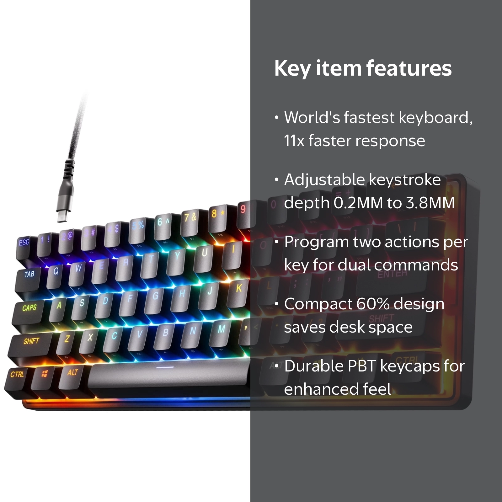 SteelSeries Apex Pro Mini Gaming Keyboard – Compact 60% – World's