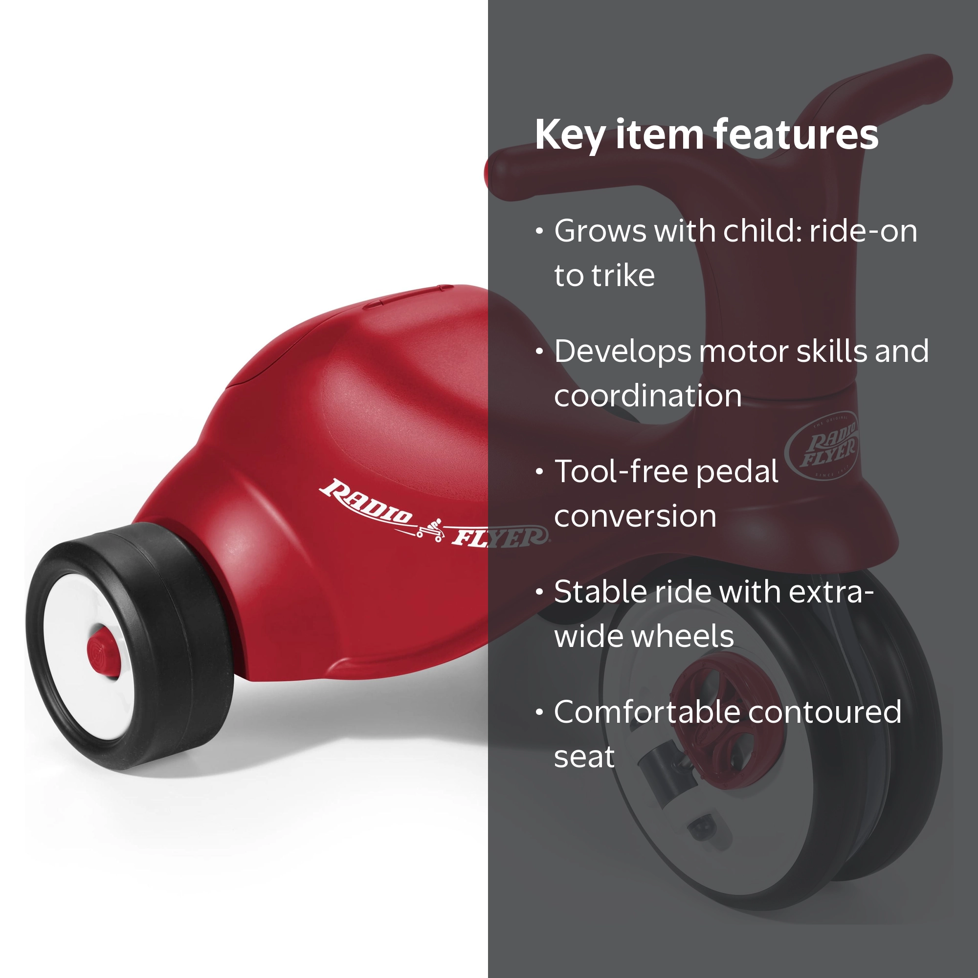 Radio Flyer Scoot 2 Pedal, 2-in-1 Ride-on and Tricycle, Kids