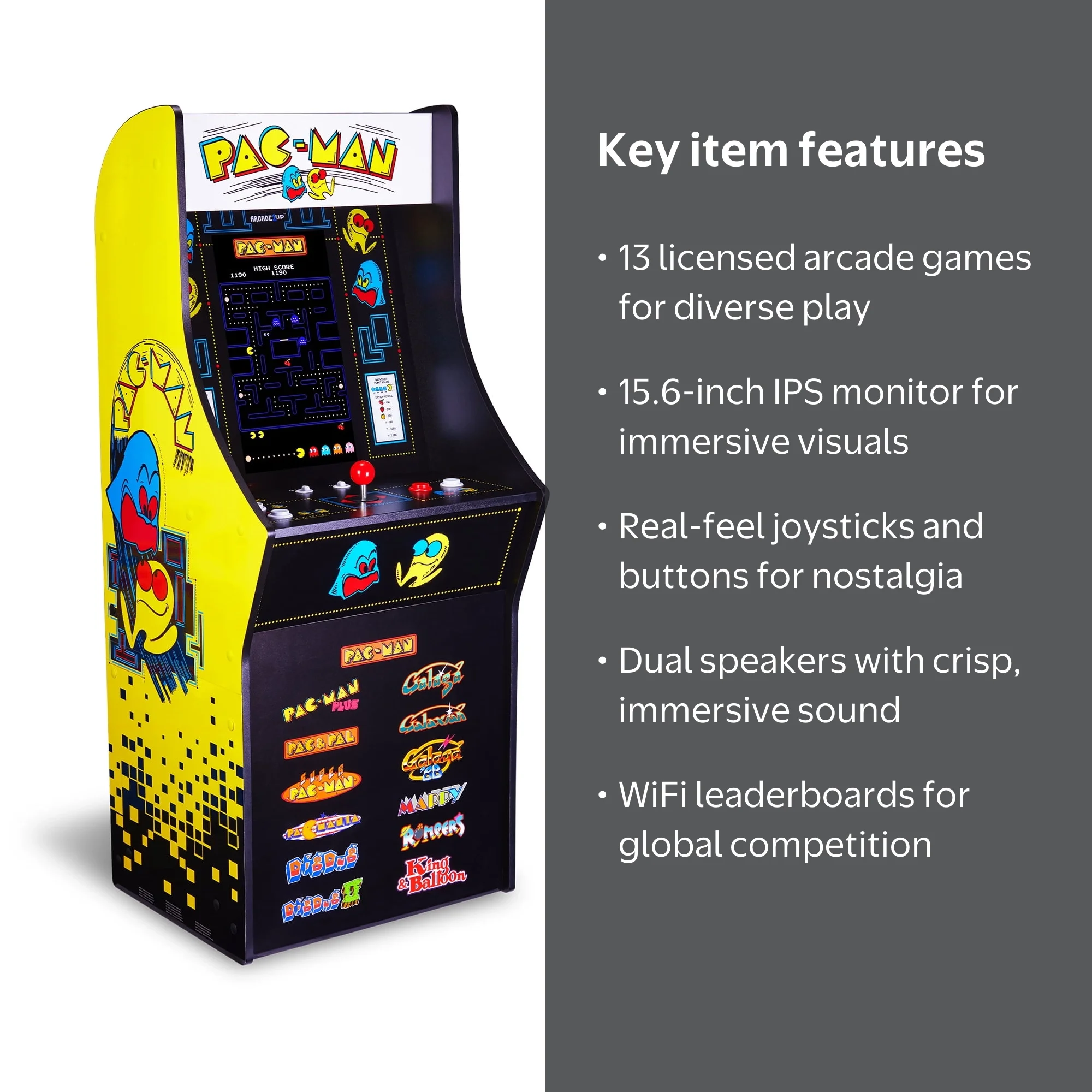 Arcade1Up Arcade Machine PAC‑MAN, 13 Classic Video Games - Walmart.com