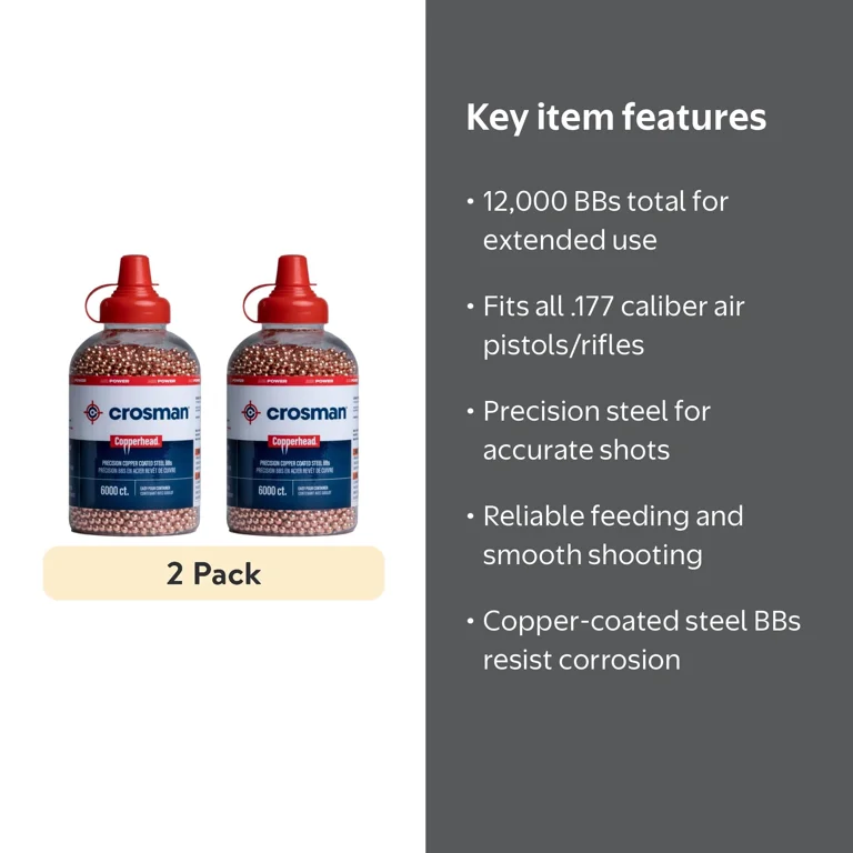 2 pack) CROSMAN 6000 Count Copper BB, 07673PK - Walmart.com