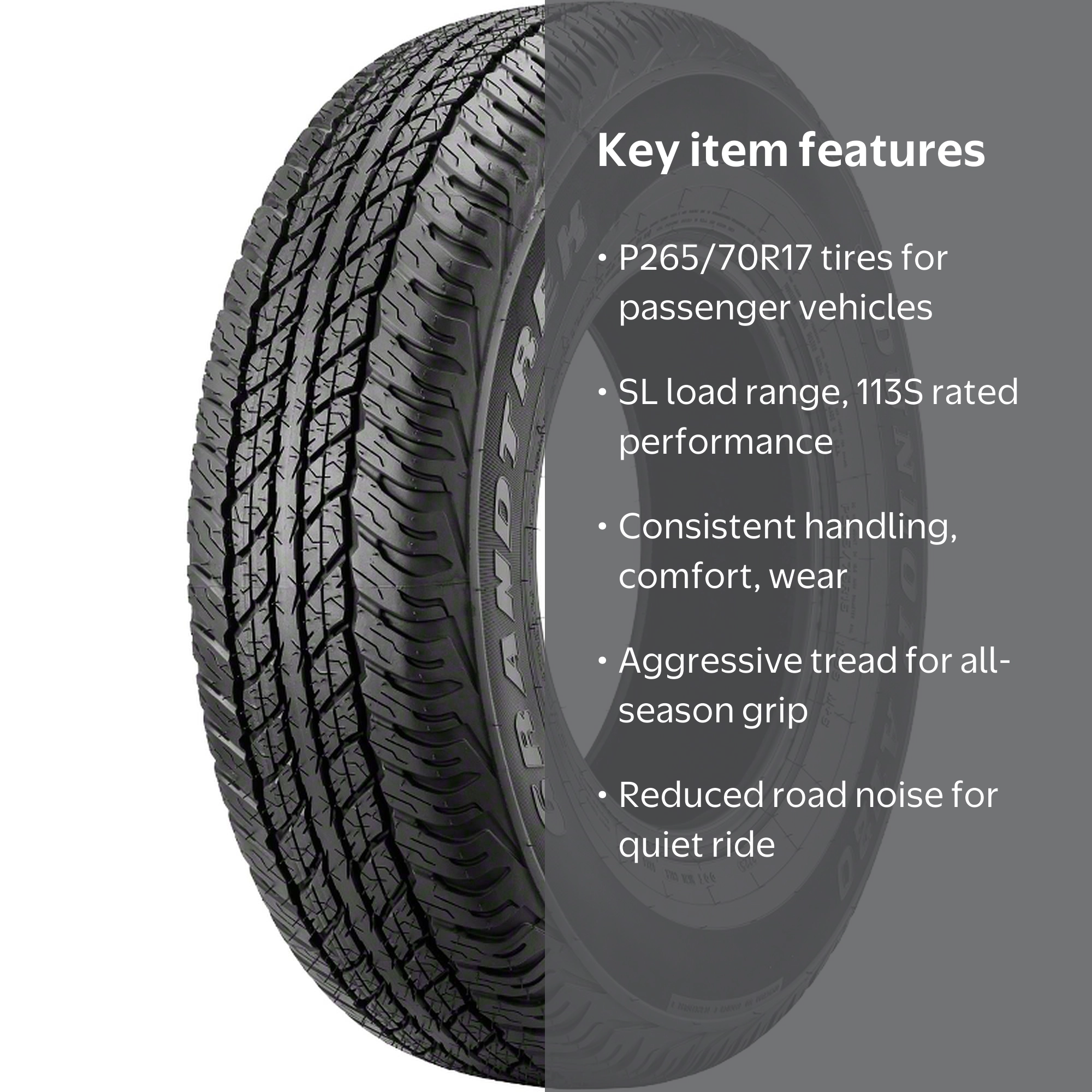 Dunlop Grandtrek AT20 All-Season Luxury SUV Tire P265/70R17 113S