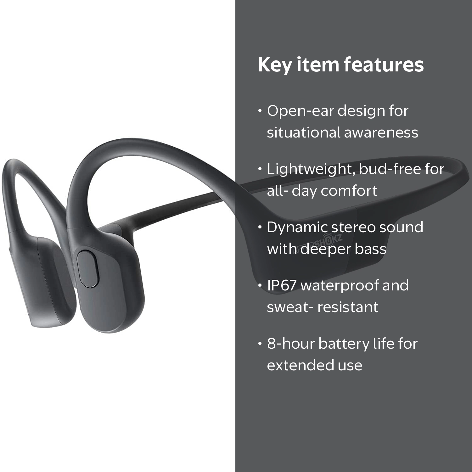AfterShokz Aeropex Bluetooth Sports In-Ear Headphones, AS800CB