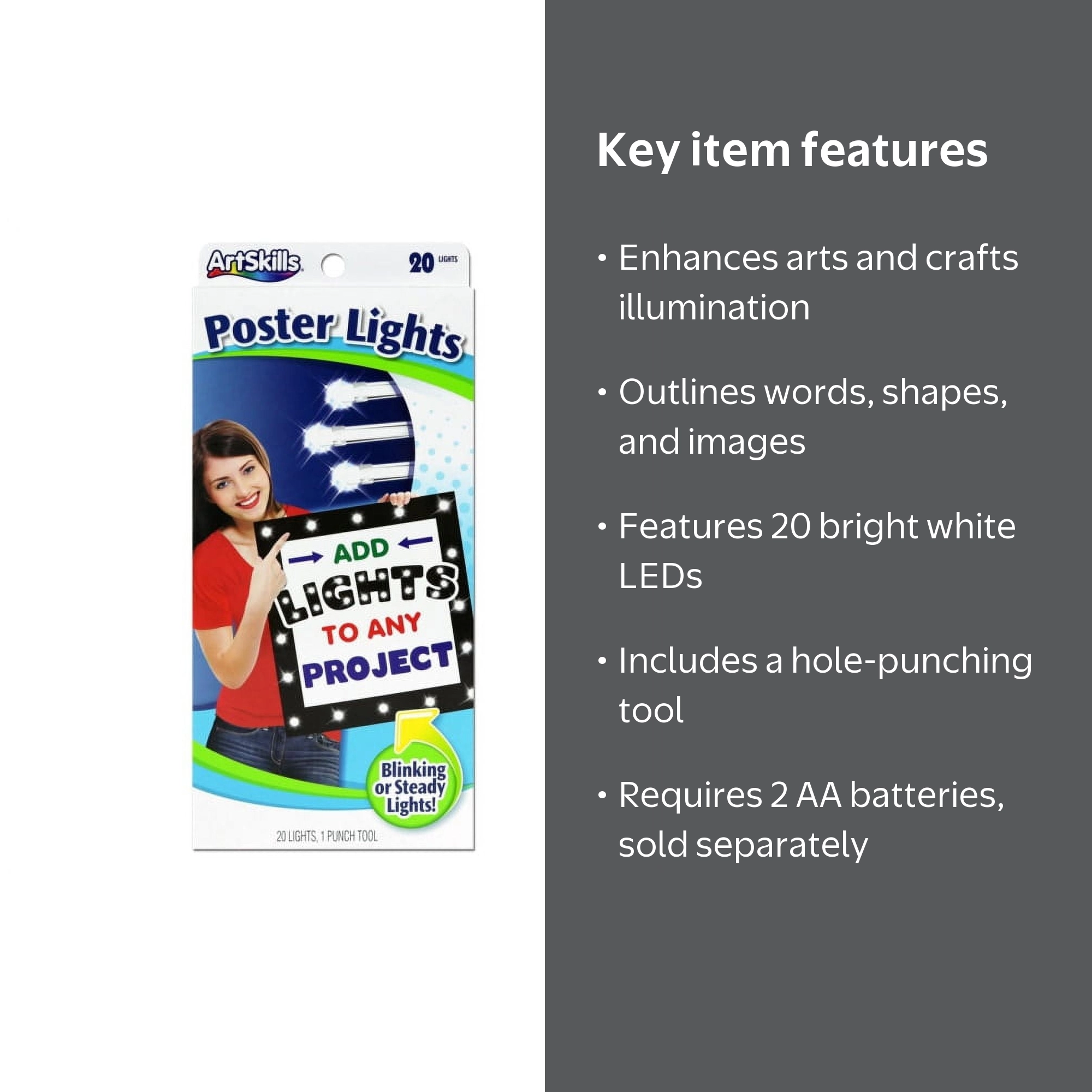 ArtSkills® Poster Lights, White - Walmart.com