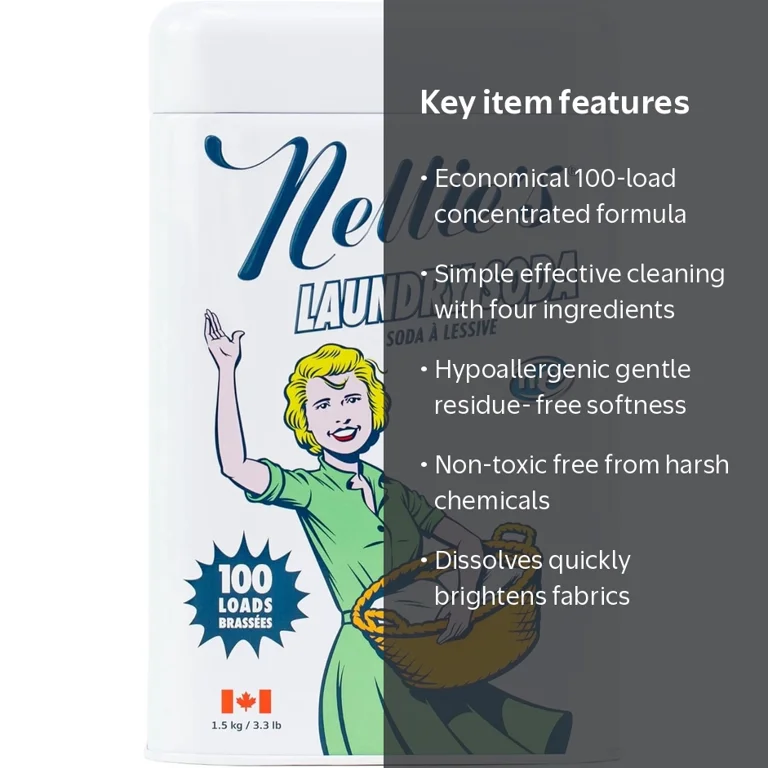 Nellie's Laundry Soda, 100-Load Tin, Gentle on Skin - Walmart.com