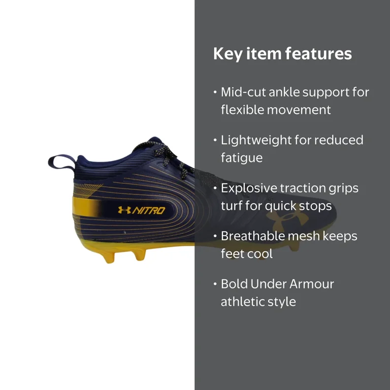 Under Armour UA Nitro Mid Men's Football Cleats - Walmart.com