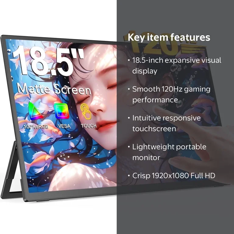 UPERFECT 18.5 inch FHD Portable Monitor Touchscreen, 120HZ Gaming
