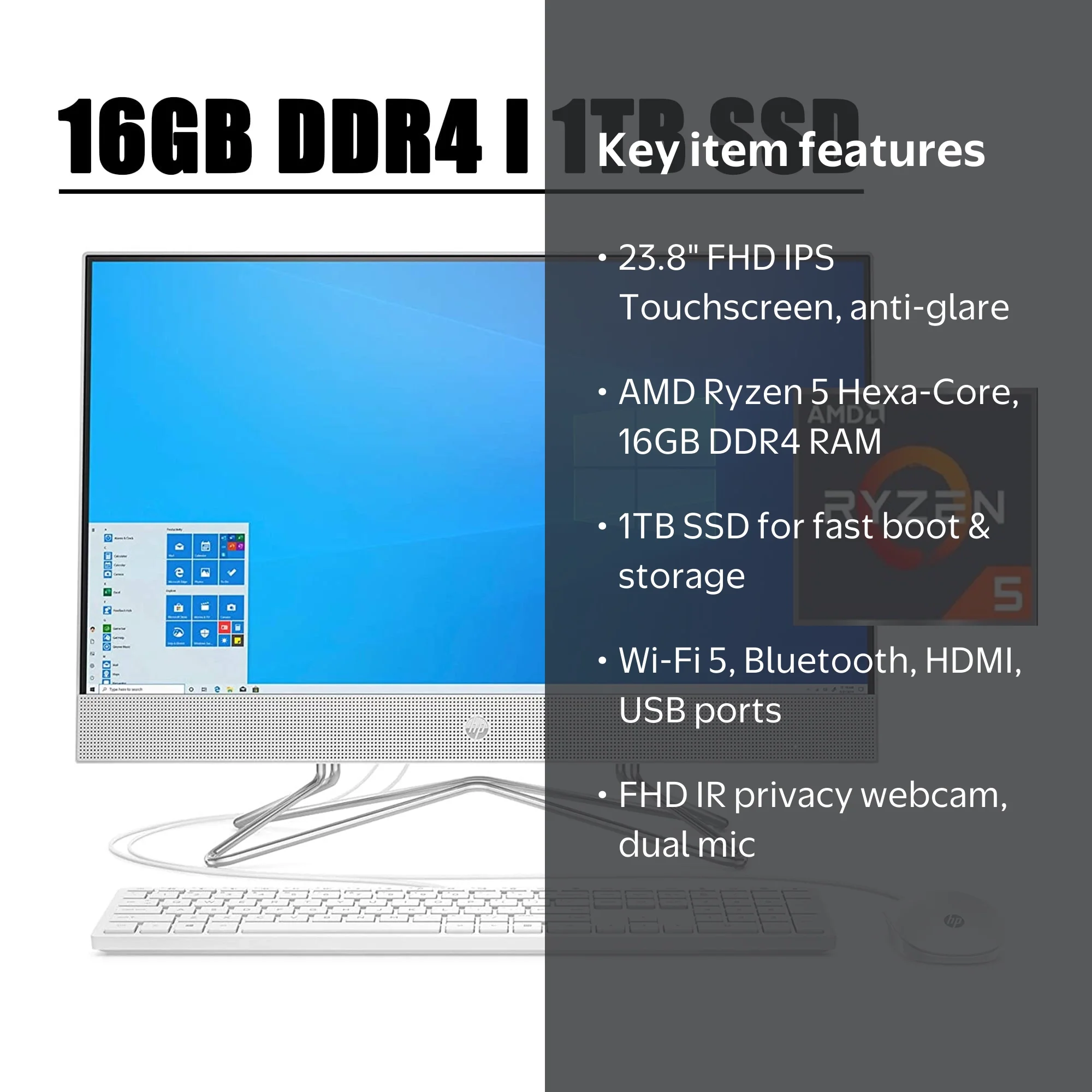 2020 Flagship HP 24 All in One Premium Desktop Computer 23.8