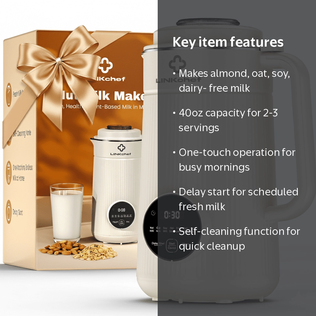LINKChef Nut Milk Maker 40 oz Almond Oat Soy Milk Maker Blender