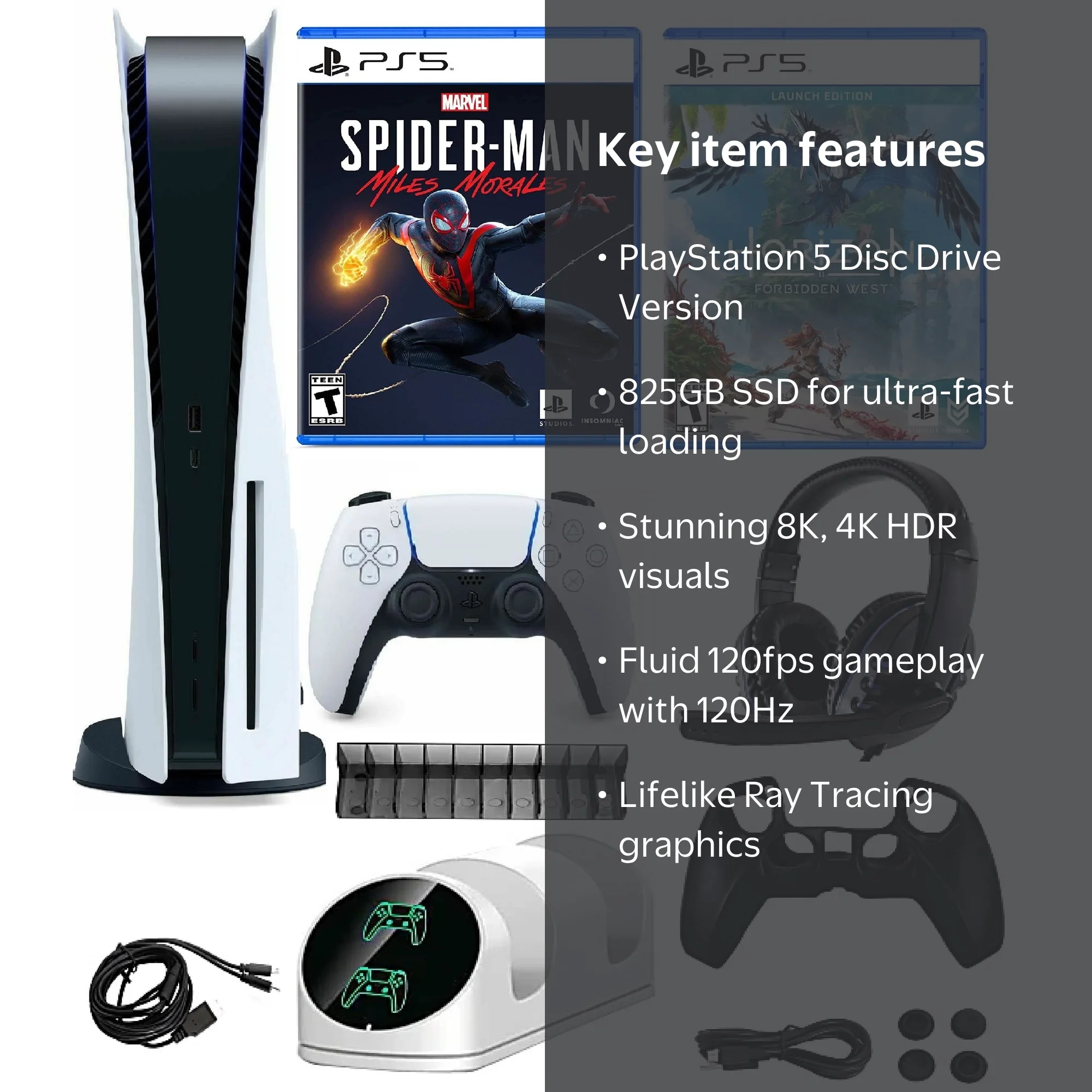 PlayStation PS5 Disc Version Bundle with Spider-Man: Miles Morales