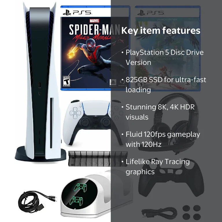 PlayStation PS5 Disc Version Bundle with Spider-Man: Miles Morales