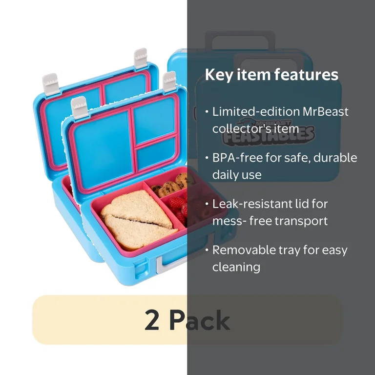 1 pack) MrBeast Feastables World's Coolest Collectible Lunch Box