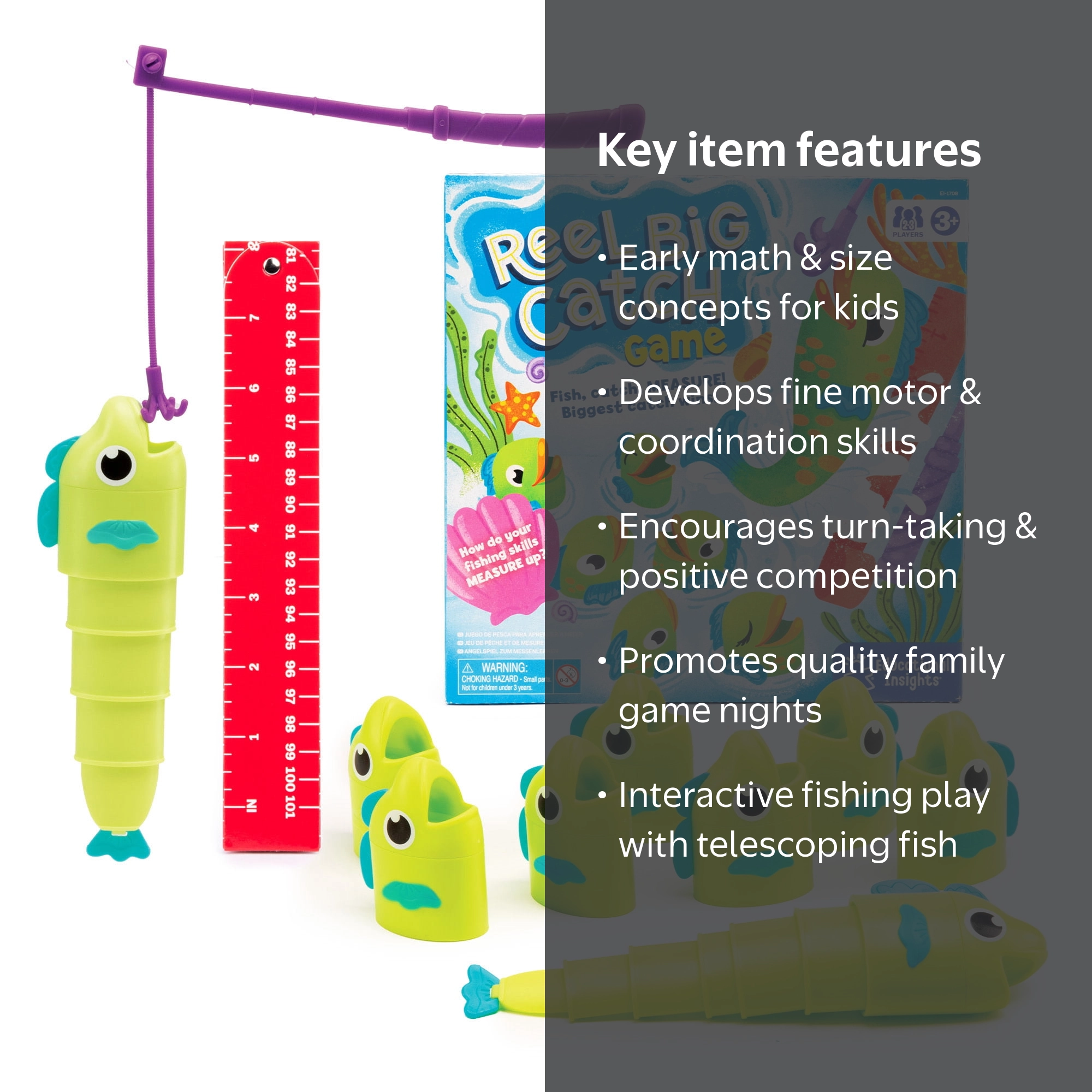 Educational Insights Reel Big Catch Game, Preschool Math, Ages 3+