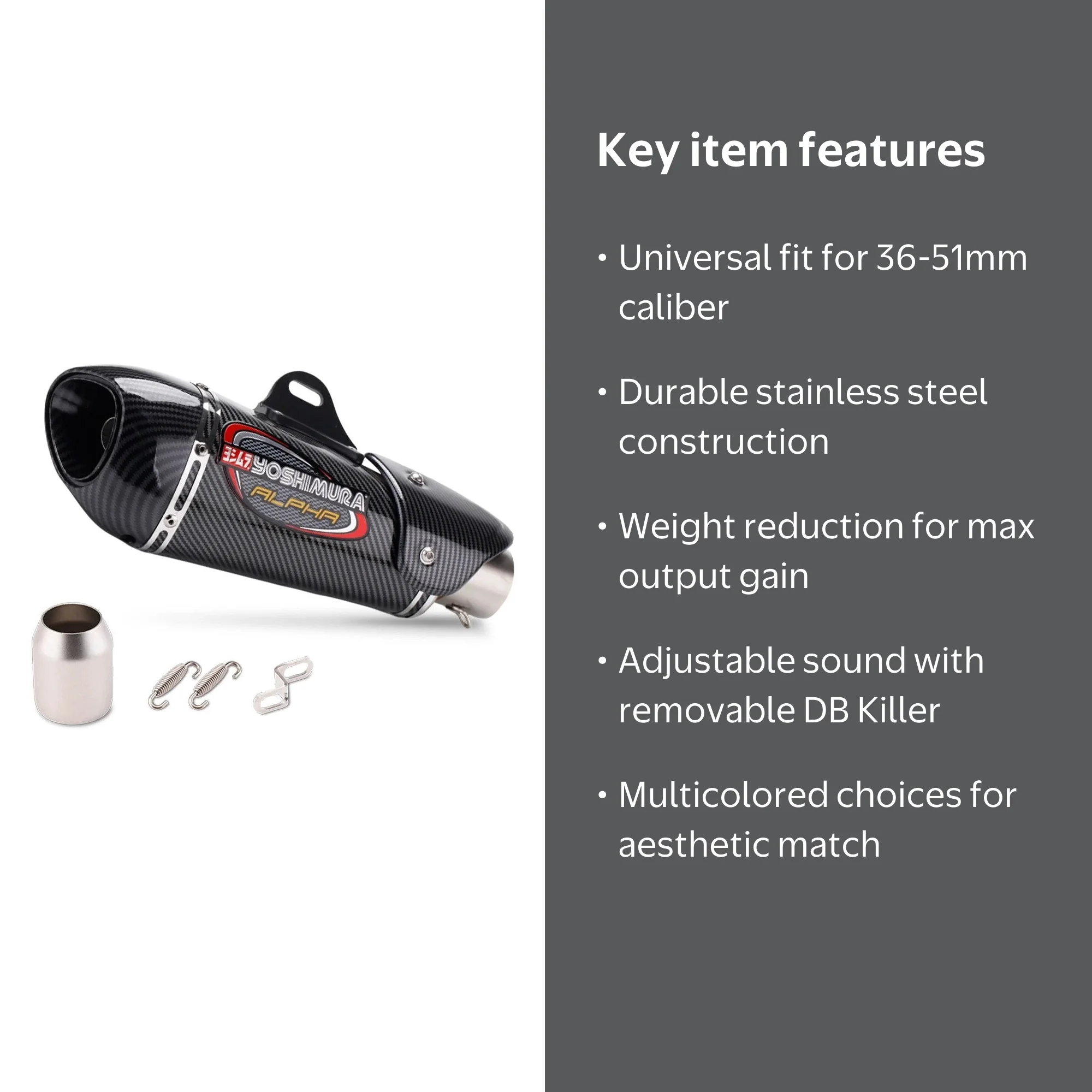 YOSHIMURA Alpha Carbon Exhaust Muffler for YAMAHA R1 R3 R6