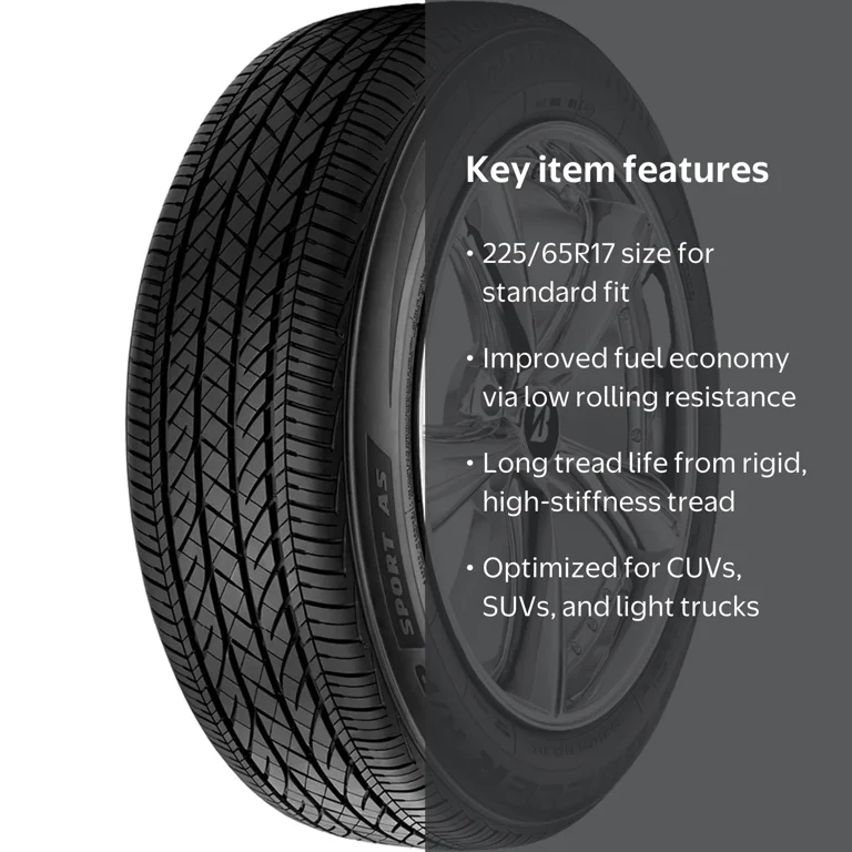 Bridgestone, Passenger Tire, 225/65R17 102T All Season, Water