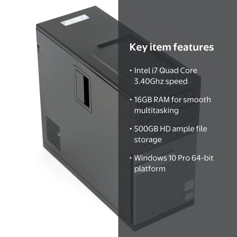 Dell Optiplex 9020 Tower PC - Intel i7-4770, 16GB RAM, 500GB HD