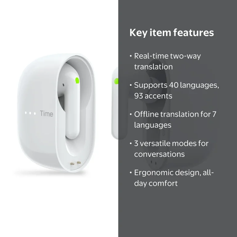 Timekettle M3 Language Translator Earbud, Supports 40 Languages