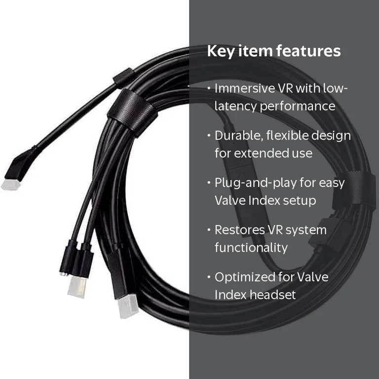 Valve Index Replacement Tether VR Cable Kit, Black - Walmart.com