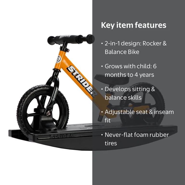 Strider, Sport Bike, 12‚Äù, Orange, for Kids 6 Months to 4 Years