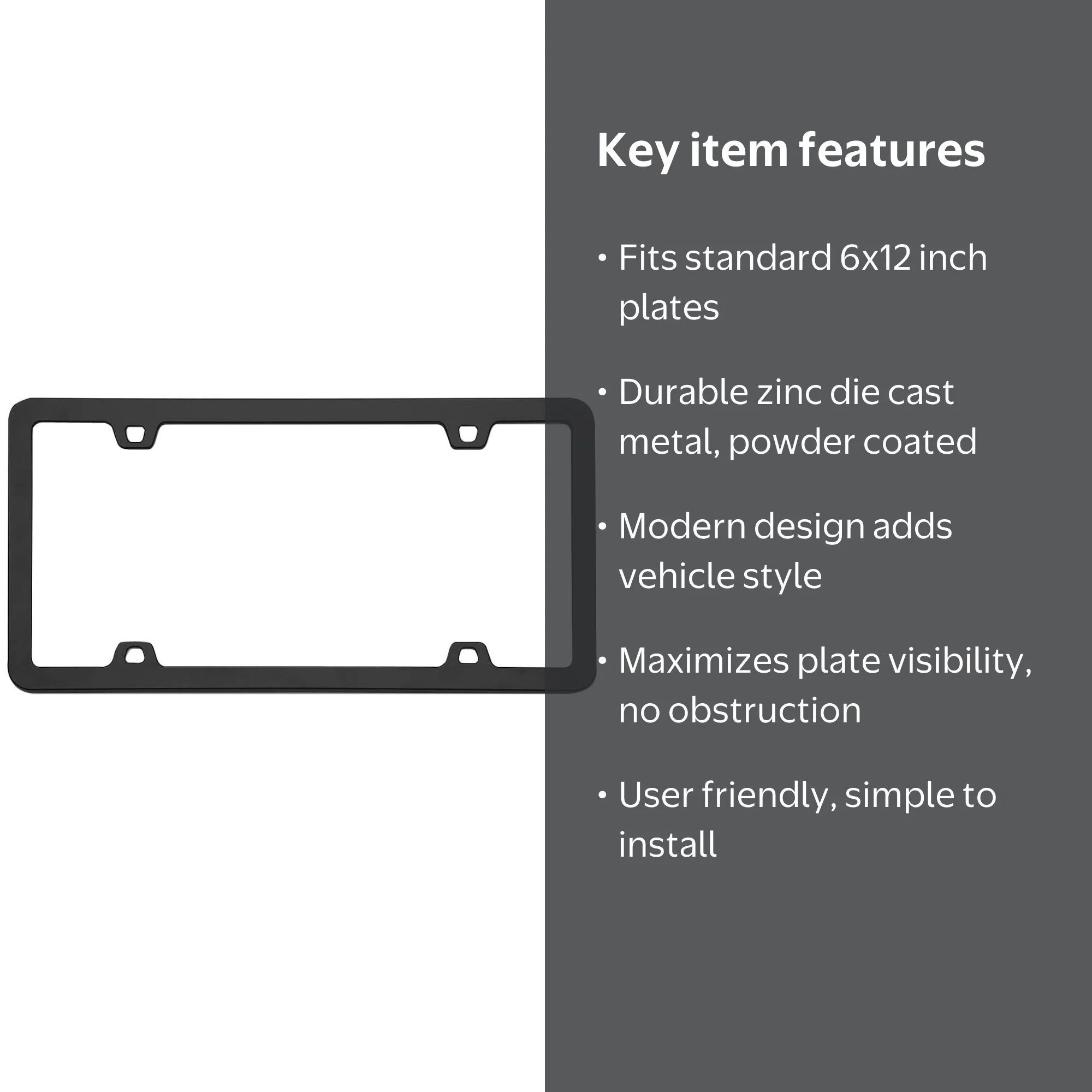 Cruiser Accessories 15050 License Plate Frame - Neo, Black